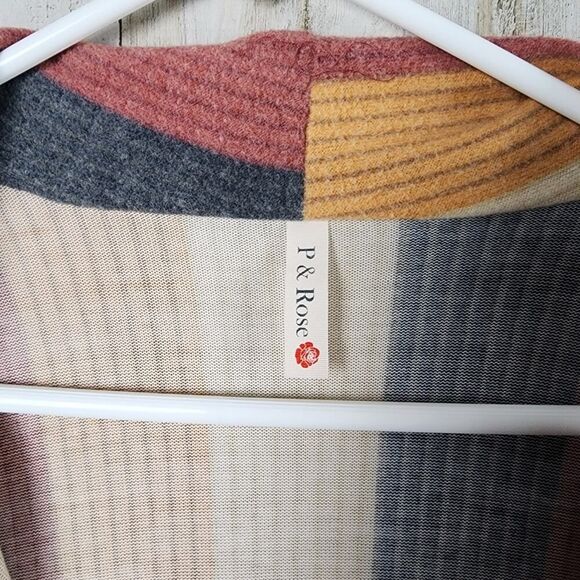 P & Rose Striped Cardigan Sweater Multicolored Size Small - Picture 3 of 10